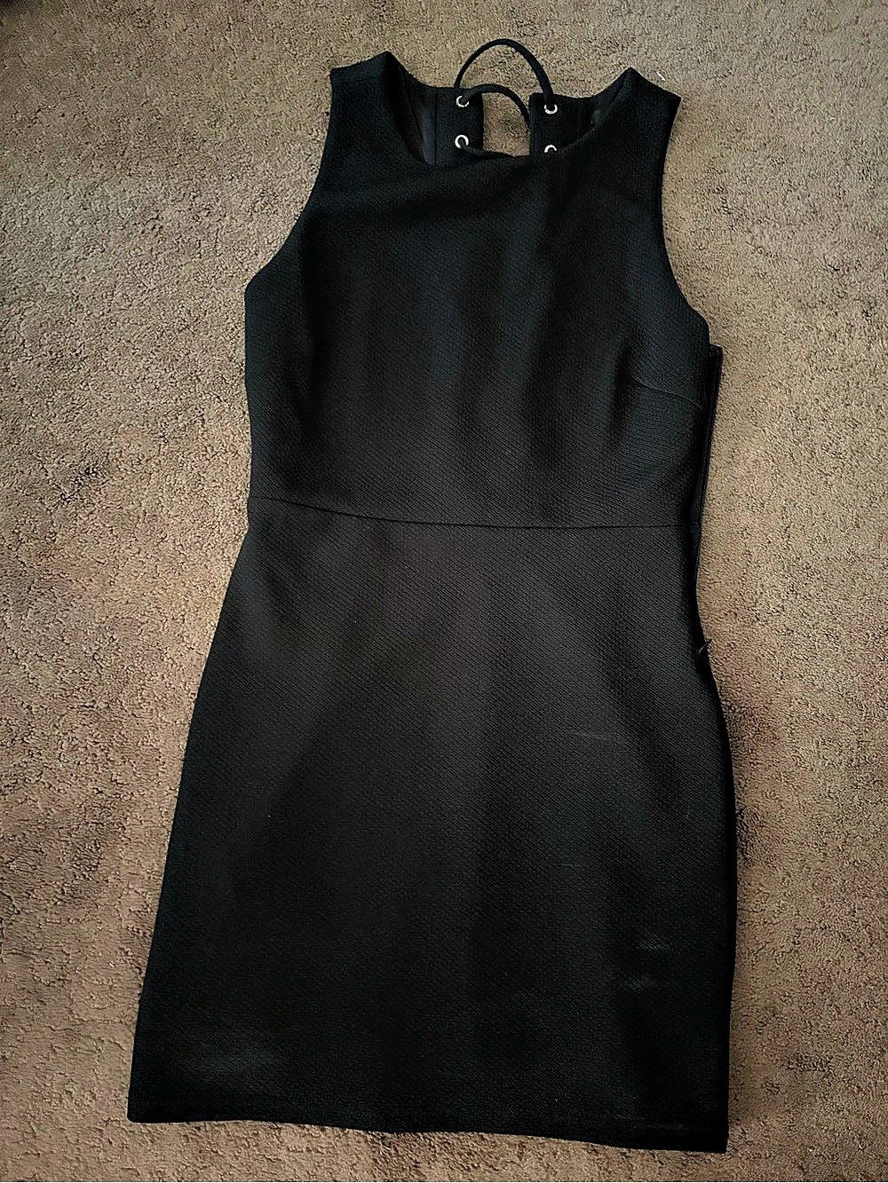 Forever 21 Black Lace-Up Mini Dress Size Medium Like New